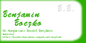 benjamin boczko business card